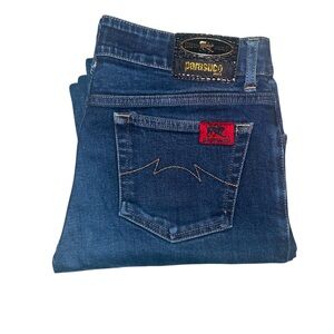 PARASUCO Authentic Women’s Vintage Dark Wash Mid Rise Bootcut Flare Denim Jeans